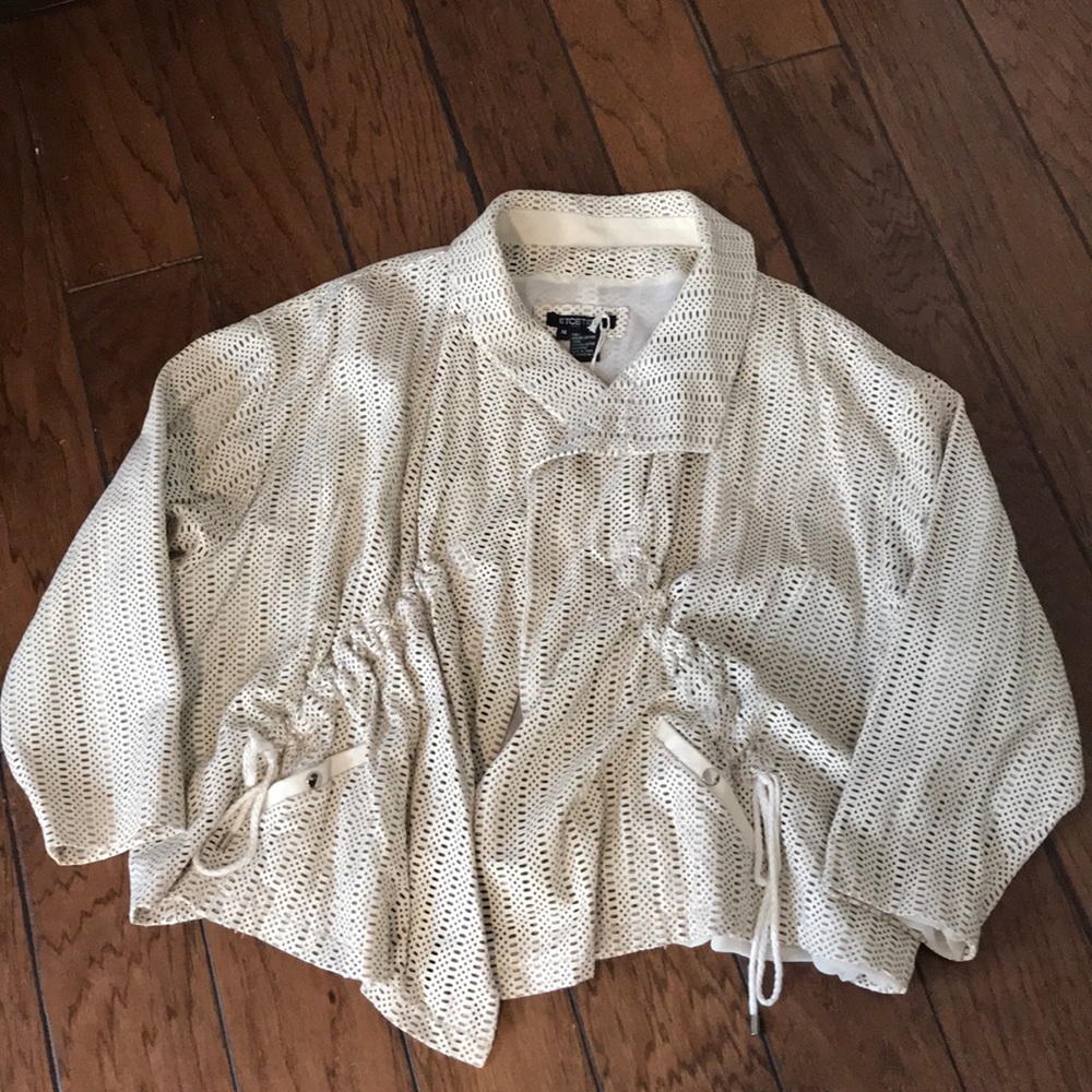 Etcetera Cream Leather Jacket - image 3